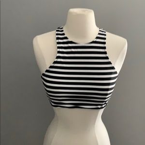 NWT Old Navy striped Lace up Back Bikini Top